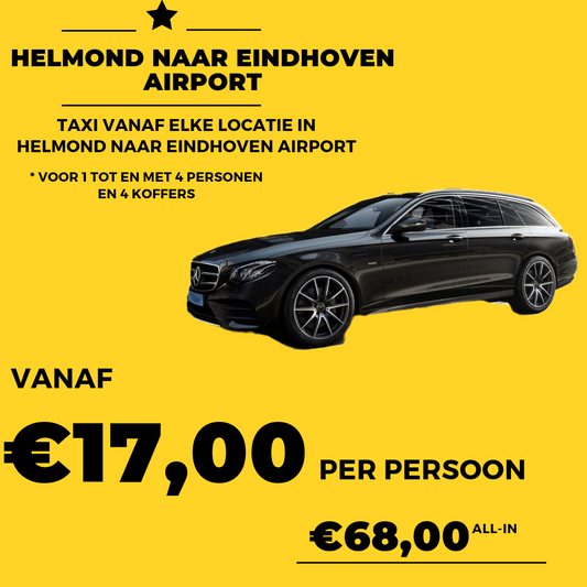 Taxi Helmond naar Eindhoven Airport