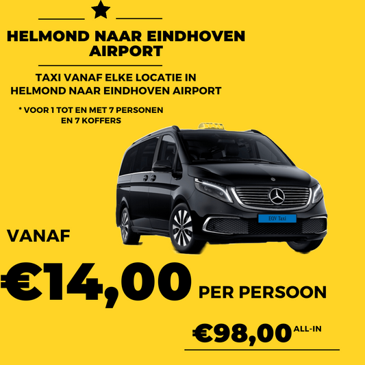Taxi bus Helmond naar Eindhoven Airport 